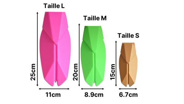 3 tailles cigales polygonales